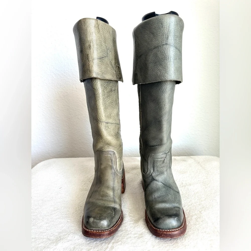 FRYE low heel Over‎ the Knee Tall Campus Boots RARE Blue size 7